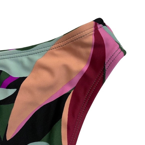 Hula Honey Olive Green Jungle Tropical Print Hipster Bikini Bottom Juniors Small - Picture 12 of 15